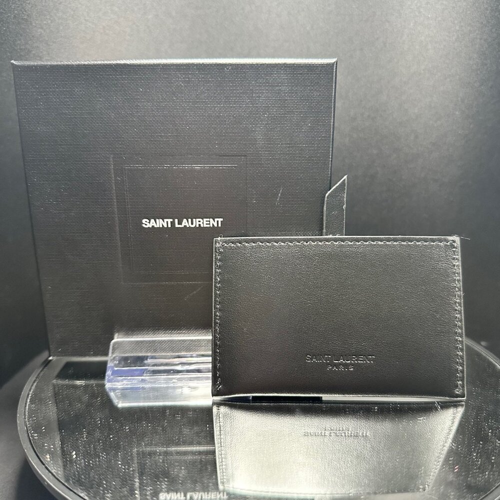 Saint Laurent Black Compact Card Holder Mirror - NIB - Picture 1 of 3